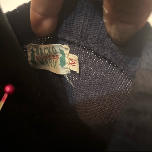 Wacko Maria Women’s Wool Pullover Sweater Intarsia Medium Fall Blue Medium - Picture 5 of 6